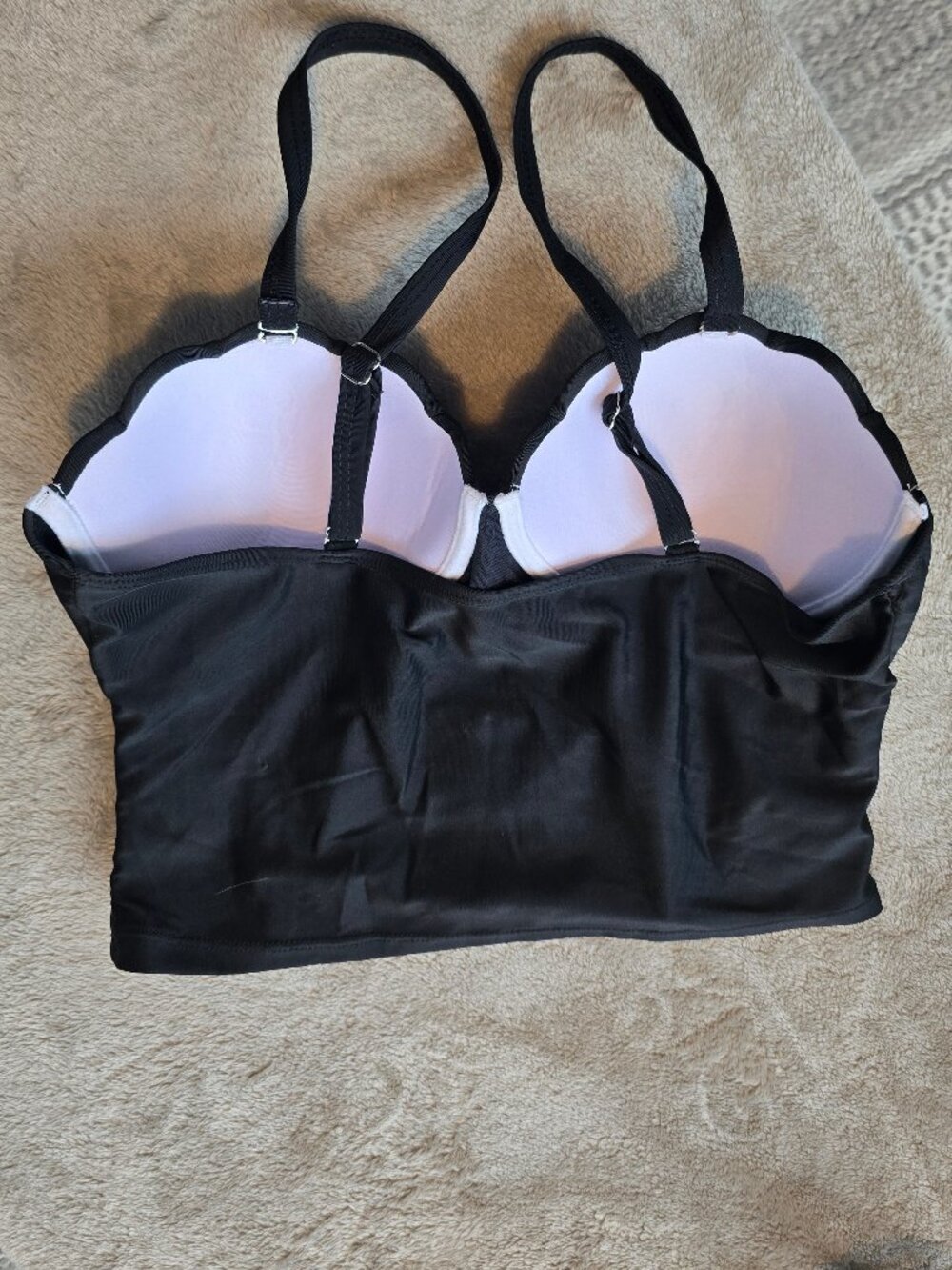 Black Tankini bathing top 0XL - Picture 3 of 5